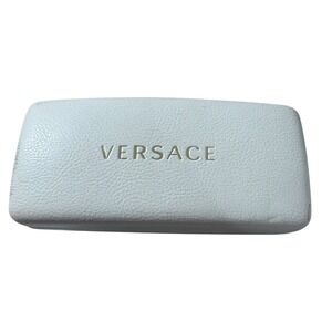 Versace White Leather Sunglasses‎ Case Hard Shell Eyeglass Glasses Holder